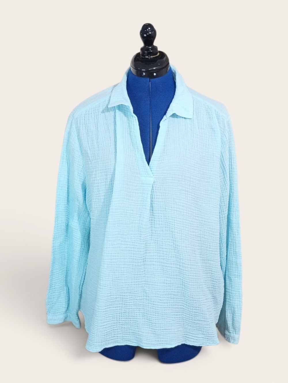 Chico's Light Blue Gauze Blouse Size XL / 3